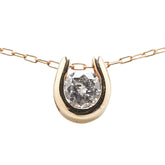 K18PG ピンクゴールド ダイヤ0.16ct プチ ネックレス レディース 【中古】